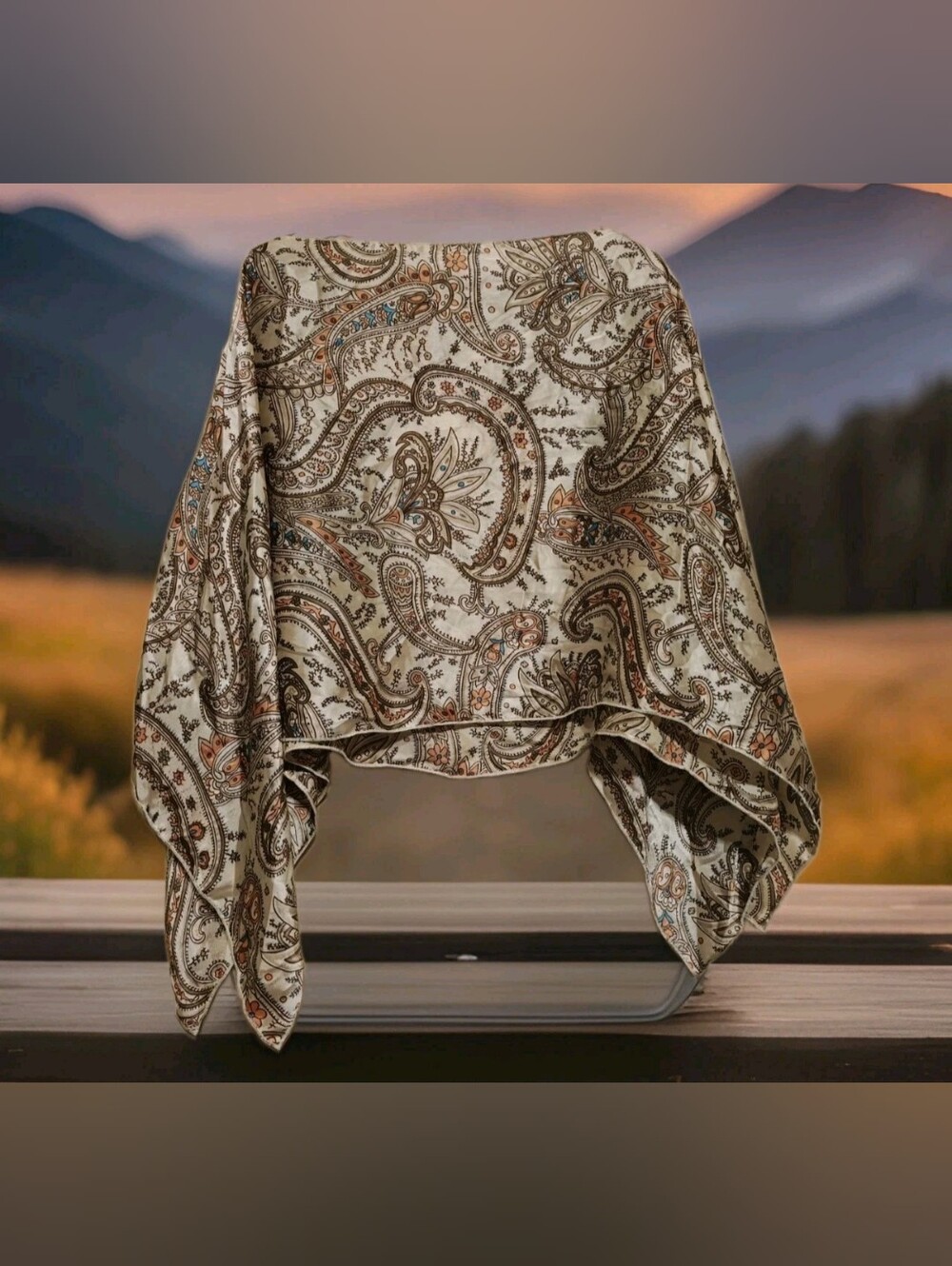 ANGIE Paisley Western Scarf Top One Size 🤠✨ NWT
